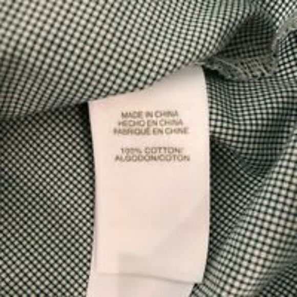Liz Claiborne Button Down Blouse Shirt Top 3/4 Sleeves Womens M Green Checked Wo - Picture 7 of 9